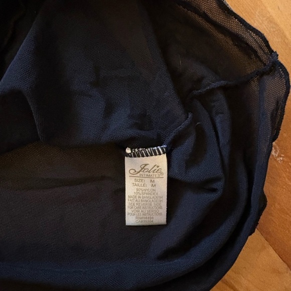Vintage Jolie Intimates Black Sheer Slip Dress (M) - Picture 7 of 7